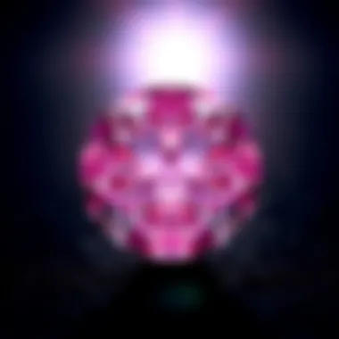 A magnificent display of the Pink Star Diamond highlighting its unique pink color and brilliance.
