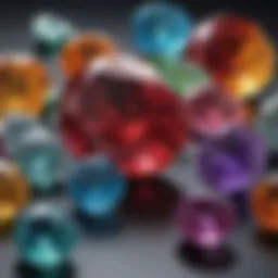 A stunning close-up of a vibrant gemstone collection showcasing various cuts and colors.