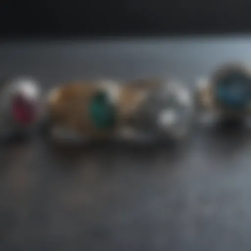 Elegant display of various ring styles