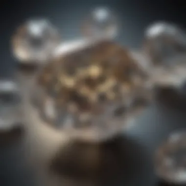 An artistic representation of diamonds reflecting light, emphasizing their brilliance and clarity.