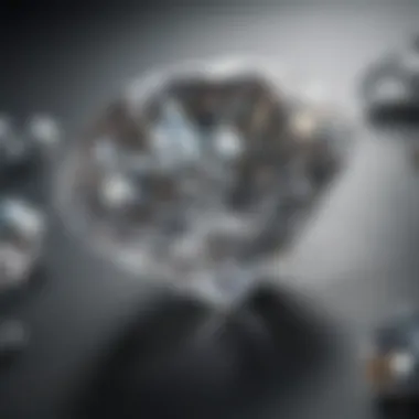 A close-up view of a diamond in its natural state, highlighting its formation and texture.