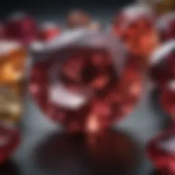 Close-up view of a January birthstone showcasing its vibrant colors