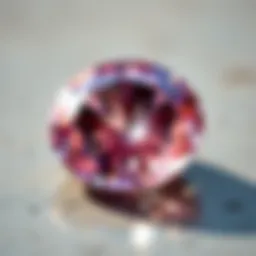 Close-up view of a shimmering birthstone representing June 27th