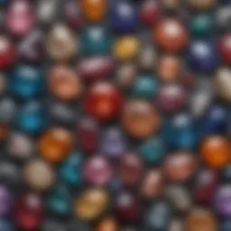 An exquisite collection of wedding stones showcasing their varied colors and cuts