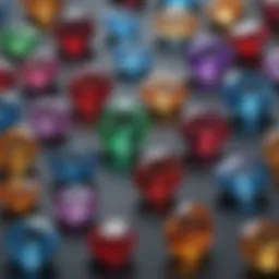 A vibrant arrangement of various birthstones representing each month