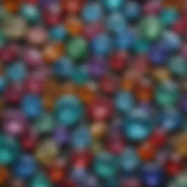 Diversity of Tiffany Gemstones A display of various Tiffany gemstones highlighting their distinct colors and shapes.