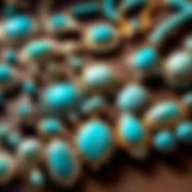 A collection of various styles of turquoise jewelry arranged artistically to showcase their diversity and appeal.