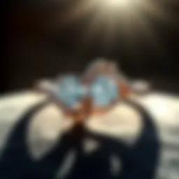 Elegant two stone engagement ring featuring a unique intertwined design