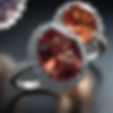 Close-up of ethically sourced gemstones used in active engagement rings