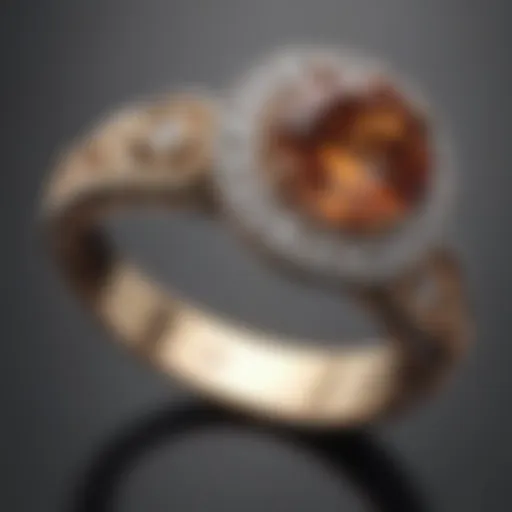 Exquisite design of an active engagement ring featuring a unique gemstone