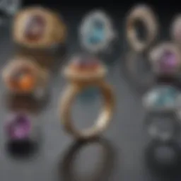 Illustration of various ring sizes chart