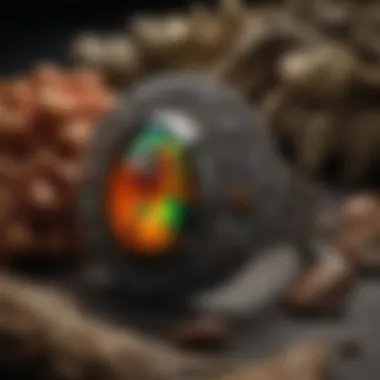 Crafting Ammolite Jewelry Craftsman meticulously crafting ammolite jewelry with precision