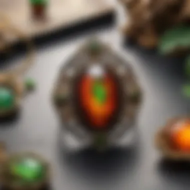 Elegant Display of Ammolite Jewelry Display of various ammolite jewelry pieces in an elegant setting