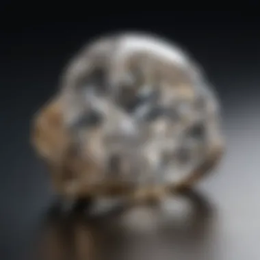 A close-up view showcasing the clarity and brilliance of a diamond