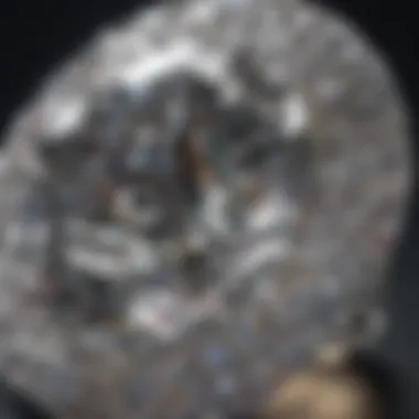 Close-up view of a diamond showcasing clarity