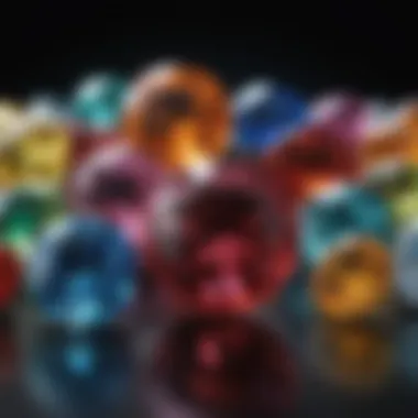 Diverse Clarity Levels in Gemstones Comparison of gemstones with varying clarity