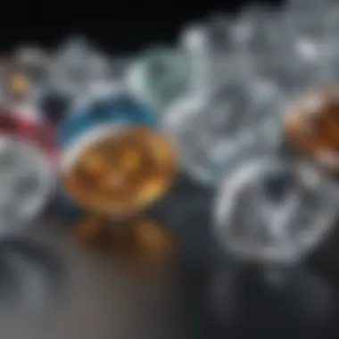 Comparison of diamonds with varying color grades