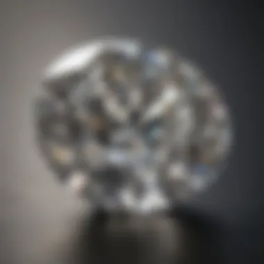 Close-up view of a diamond showcasing color nuances