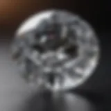 Close-up view of a diamond on a scale showcasing carat measurement.