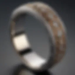 Elegant dipped wedding band showcasing intricate design