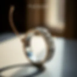 Detailed view of a flat ring sizer design showcasing its unique structure