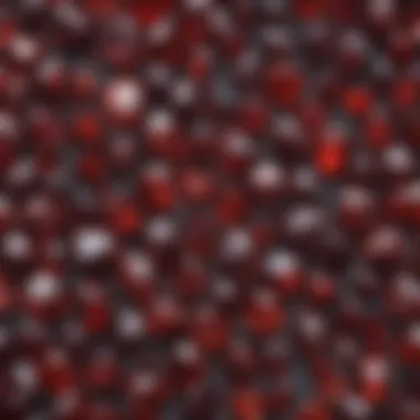 An array of garnet stones in various shades, highlighting its diversity