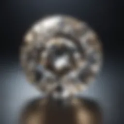 A dazzling moissanite gemstone reflecting light