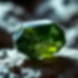 Moldavite gemstone showcasing its unique texture and color