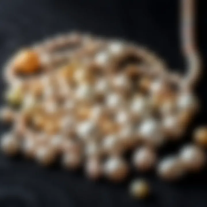 A Showcase of Pearl Diversity Collection of different types of pearls displayed on velvet