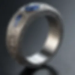 Close-up of platinum ring markings