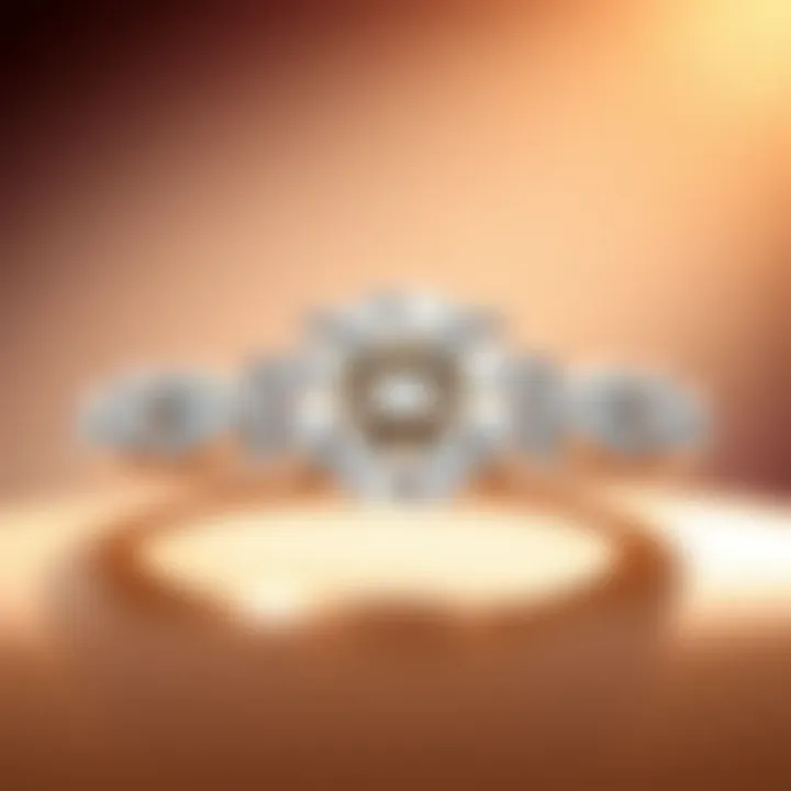 An elegant setting of a 2 carat diamond ring emphasizing craftsmanship