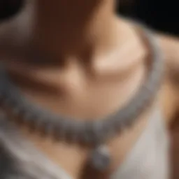 Close-up view showcasing the brilliance of a diamond necklace