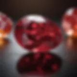 A close-up view of a pure ruby stone showcasing its vibrant red hue and clarity.