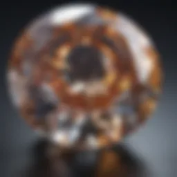 Close-up view of a SI G color diamond showcasing its clarity and brilliance
