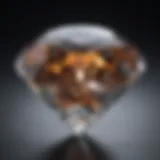 Close-up of a synthetic diamond exhibiting clarity and brilliance