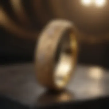 Elegant gold wedding band with intricate engraving