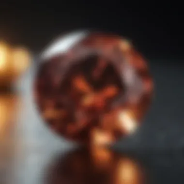 A beautifully cut 6.5 mm gemstone displayed against a luxurious background