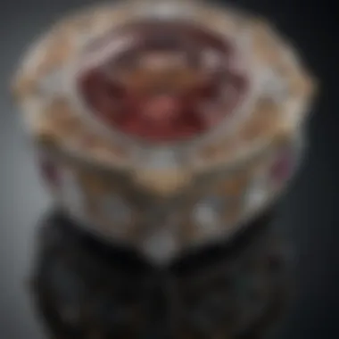 A luxurious jewelry box showcasing a 3.5 carat ring