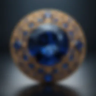 Close-up view of a vibrant blue sapphire showcasing its color