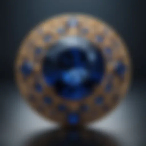 Close-up view of a vibrant blue sapphire showcasing its color