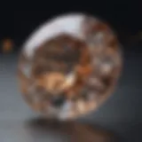 Close-up view of an oval diamond showcasing its brilliance