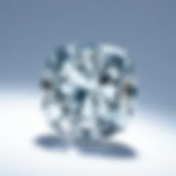 Close-up view of a cushion oval diamond showcasing its unique facets and brilliance