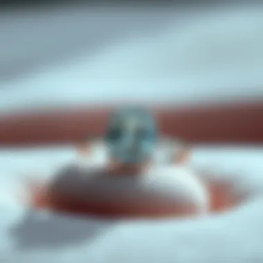 Elegant Cushion Oval Engagement Ring Cushion oval diamond engagement ring displayed elegantly on a velvet surface