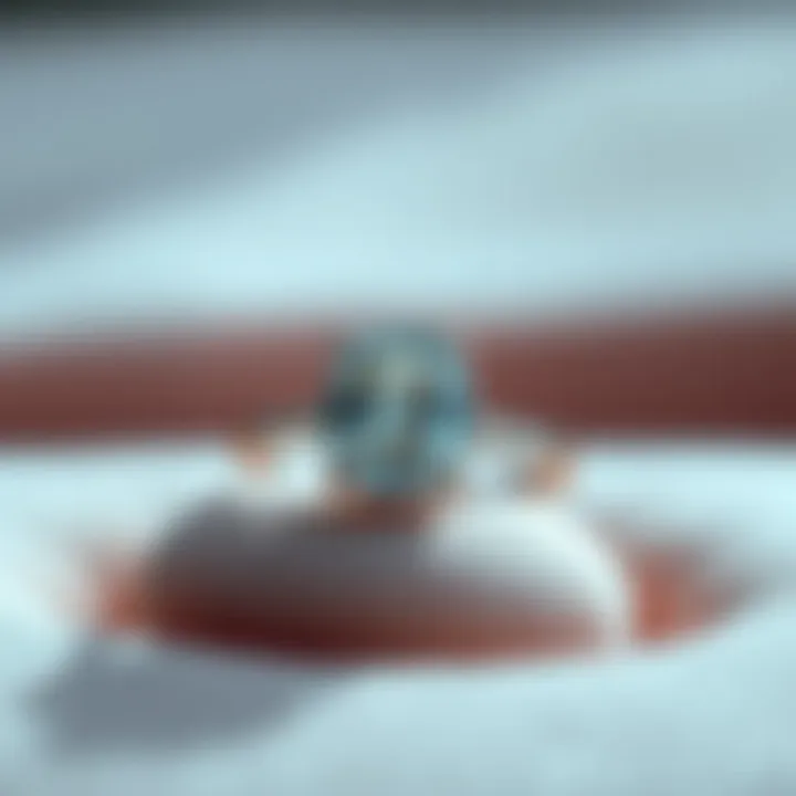 Elegant Cushion Oval Engagement Ring Cushion oval diamond engagement ring displayed elegantly on a velvet surface