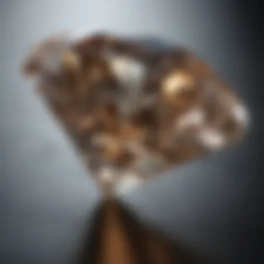 Close-up of a diamond showcasing its clarity and brilliance