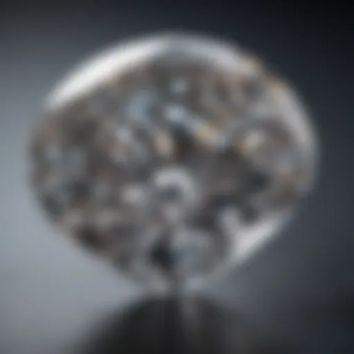 Close-up of a 2.5 carat diamond showcasing its brilliance