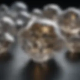 A close-up of rough diamonds showcasing their natural beauty and unique characteristics.