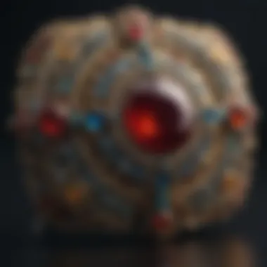 Historical Jewelry Artifact An ancient artifact adorned with gemstones, highlighting historical significance