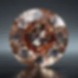 Close-up of a diamond with a J color grade, showcasing its unique hue and clarity