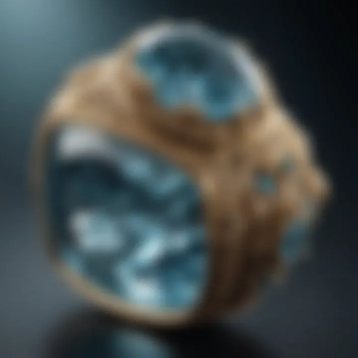 A historical artifact featuring aquamarine, highlighting its significance through the ages.